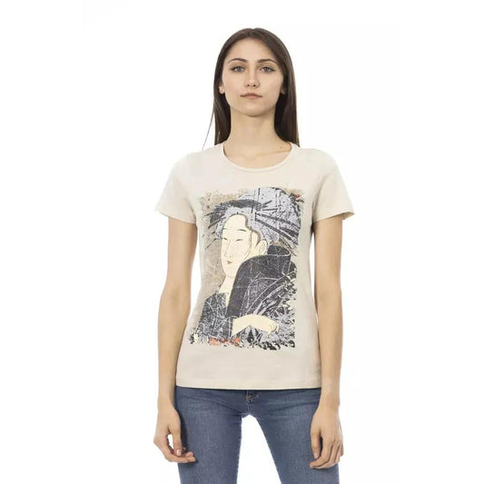 Trussardi Action Beige Cotton Women T-Shirt