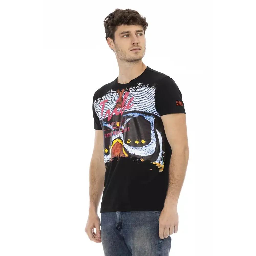 Trussardi Action Black Cotton Men T-Shirt