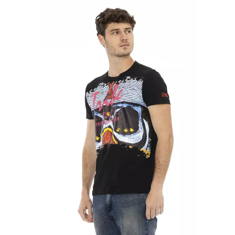 Trussardi Action Black Cotton Men T-Shirt