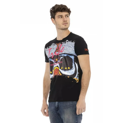 Trussardi Action Black Cotton Men T-Shirt