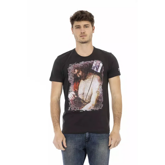 Trussardi Action Black Cotton Men T-Shirt