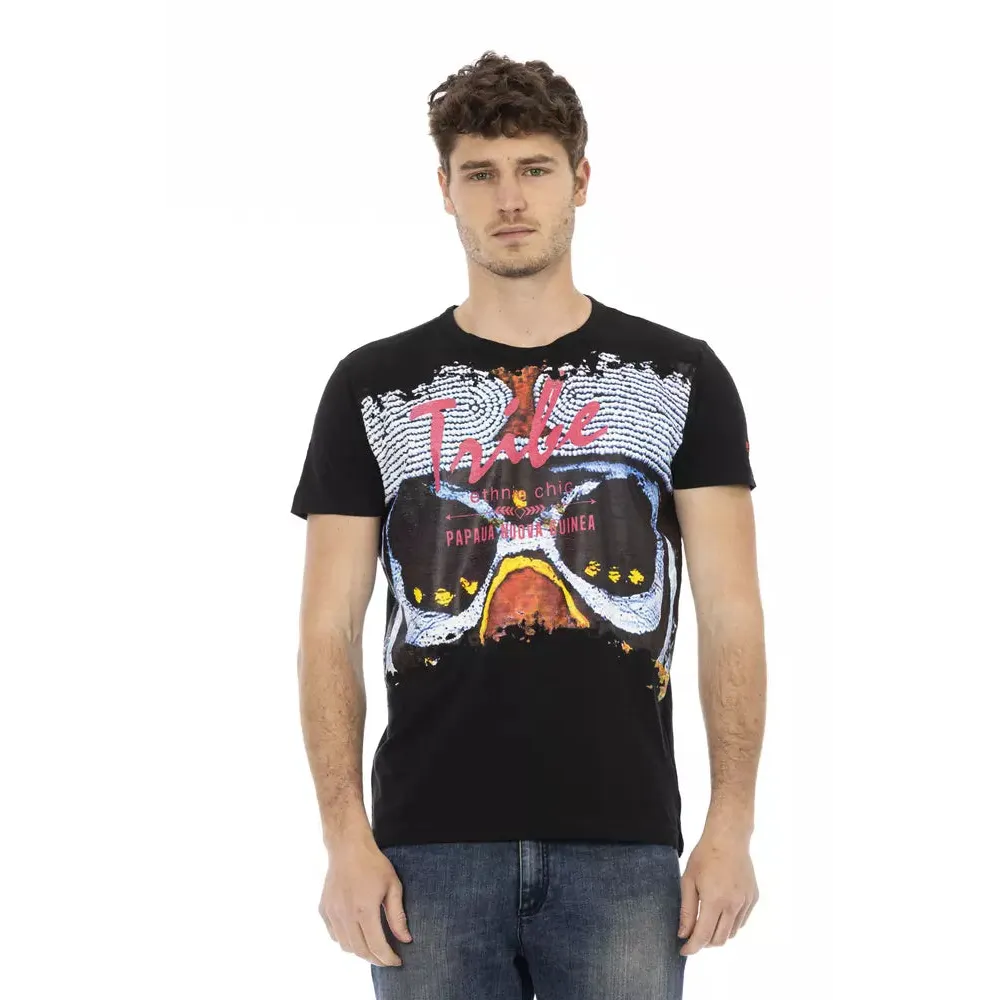 Trussardi Action Black Cotton Men T-Shirt