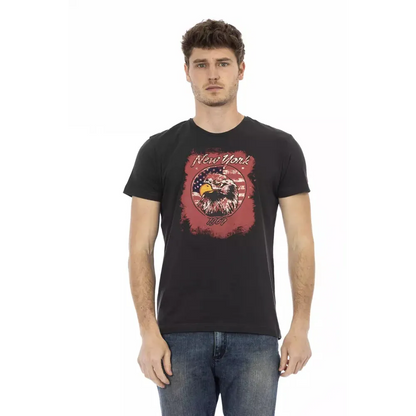 Trussardi Action Black Cotton Men T-Shirt