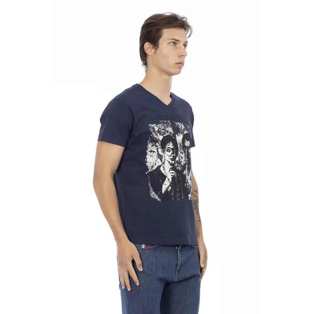 Trussardi Action Blue Cotton Men T-Shirt