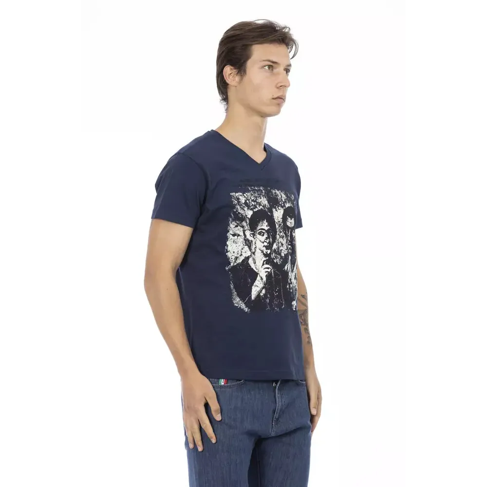 Trussardi Action Blue Cotton Men T-Shirt