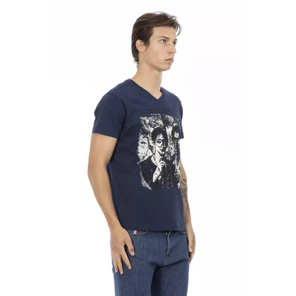 Trussardi Action Blue Cotton Men T-Shirt