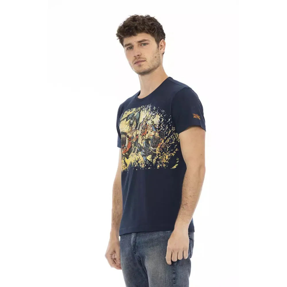 Trussardi Action Blue Cotton Men T-Shirt