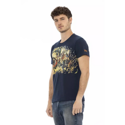 Trussardi Action Blue Cotton Men T-Shirt