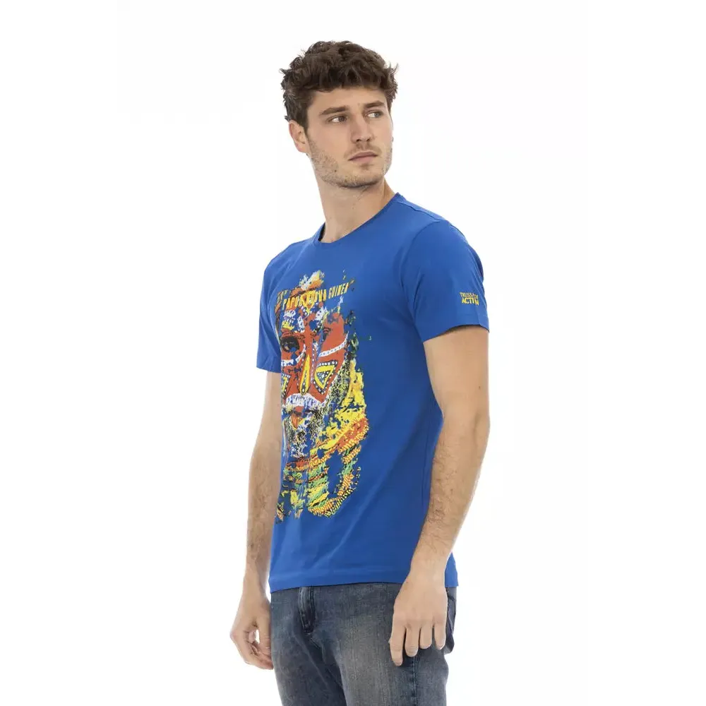 Trussardi Action Blue Cotton Men T-Shirt