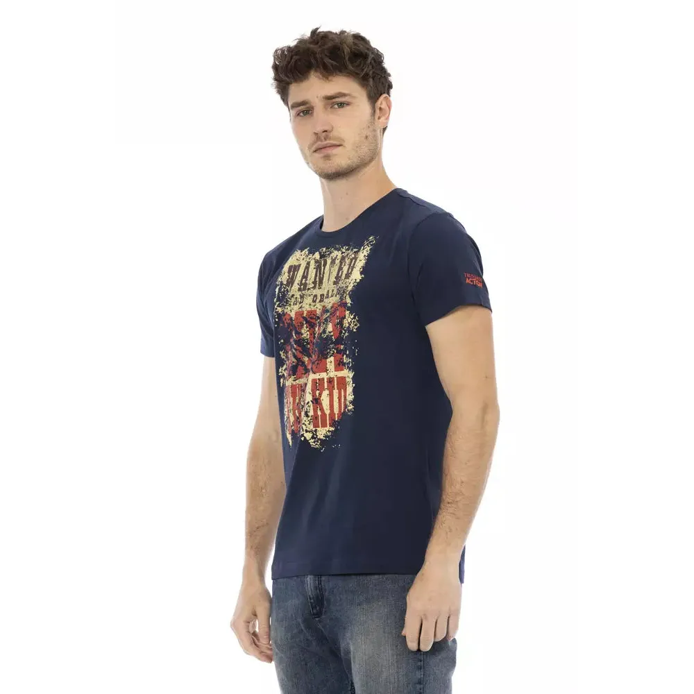 Trussardi Action Blue Cotton Men T-Shirt