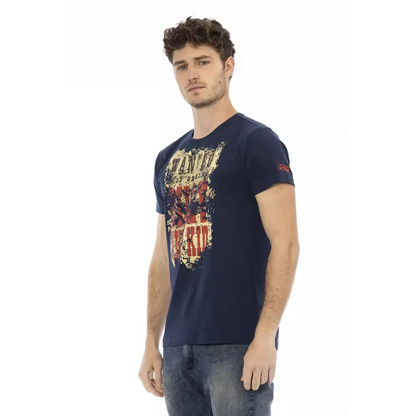 Trussardi Action Blue Cotton Men T-Shirt