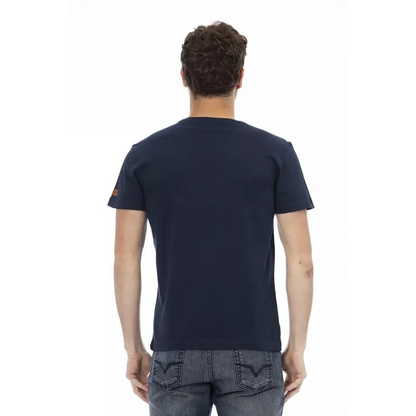 Trussardi Action Blue Cotton Men T-Shirt