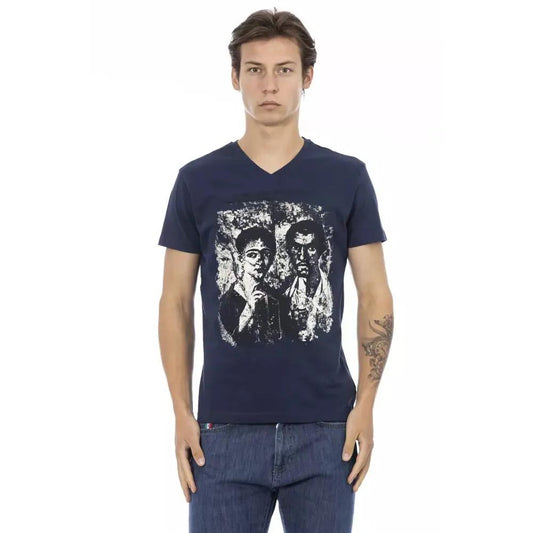 Trussardi Action Blue Cotton Men T-Shirt