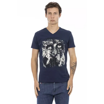 Trussardi Action Blue Cotton Men T-Shirt