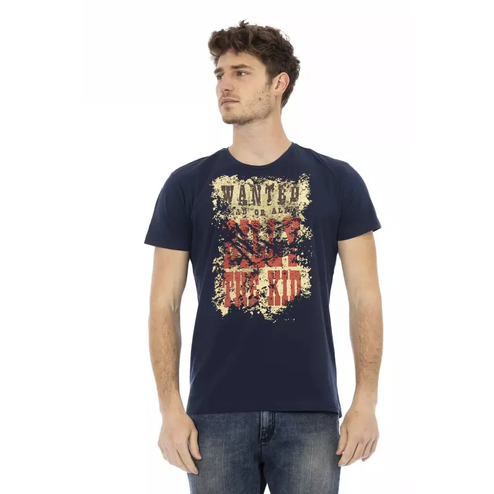 Trussardi Action Blue Cotton Men T-Shirt