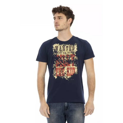 Trussardi Action Blue Cotton Men T-Shirt