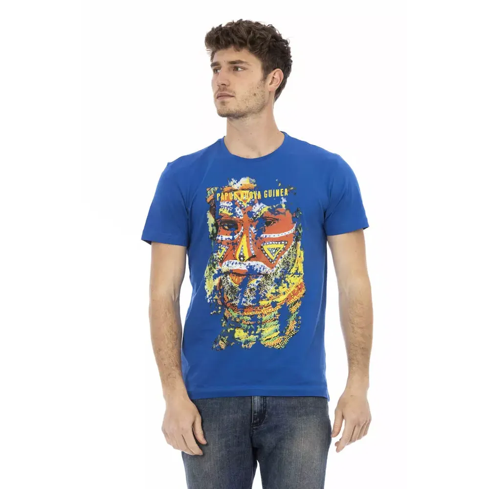 Trussardi Action Blue Cotton Men T-Shirt