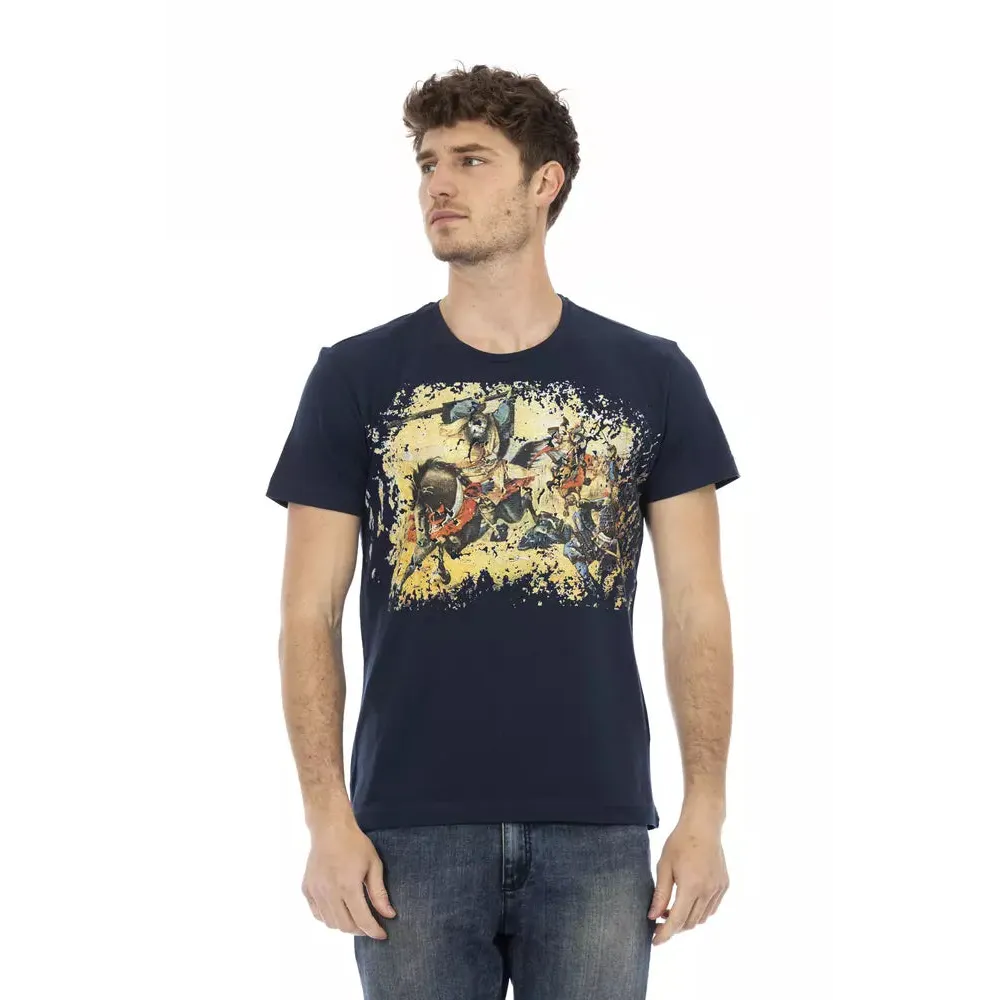 Trussardi Action Blue Cotton Men T-Shirt
