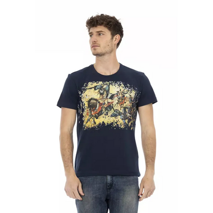 Trussardi Action Blue Cotton Men T-Shirt