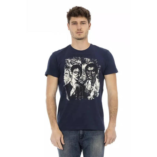 Trussardi Action Blue Cotton Men T-Shirt