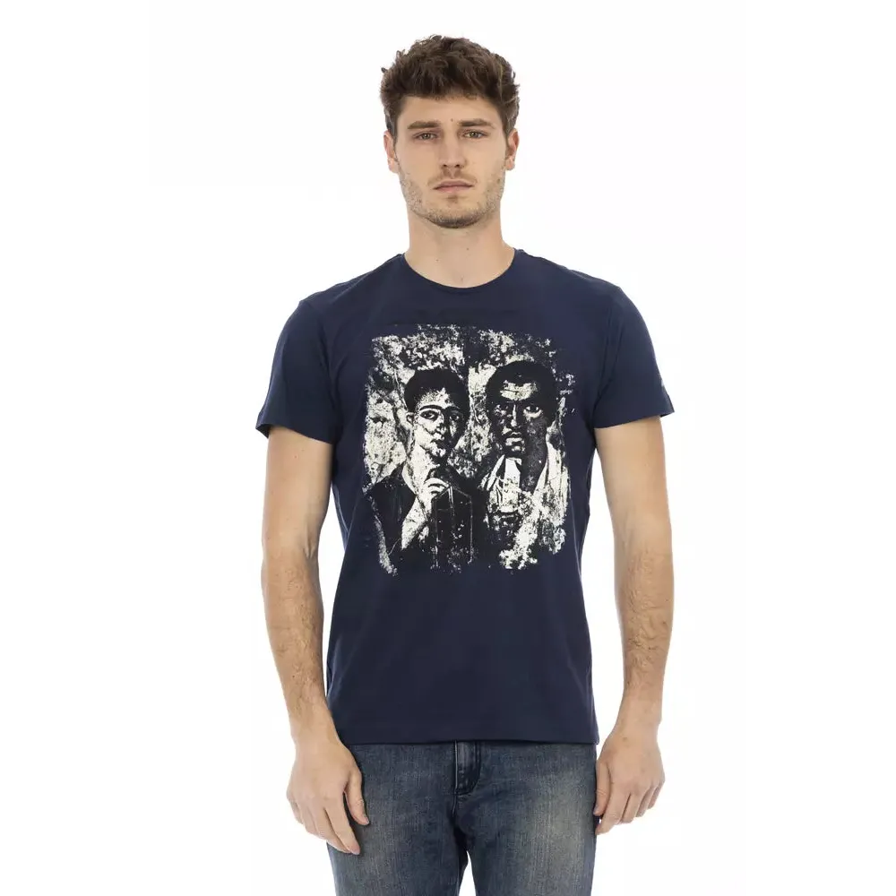 Trussardi Action Blue Cotton Men T-Shirt