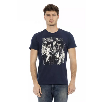 Trussardi Action Blue Cotton Men T-Shirt