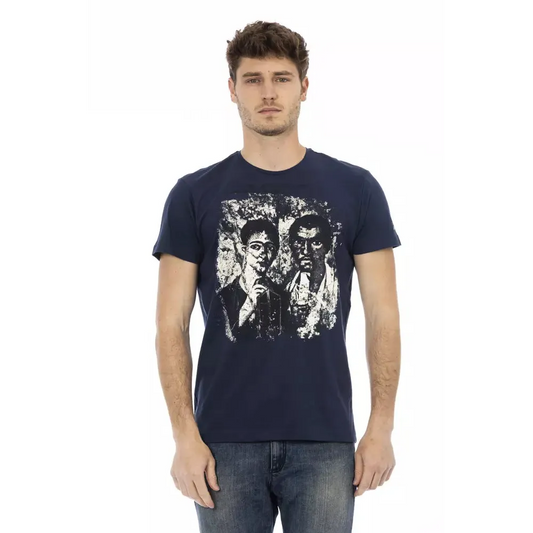 Trussardi Action Blue Cotton Men T-Shirt