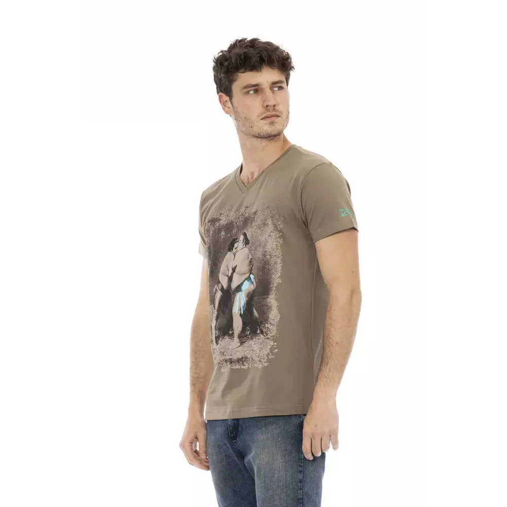 Trussardi Action Brown Cotton Men T-Shirt
