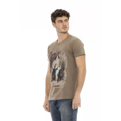 Trussardi Action Brown Cotton Men T-Shirt