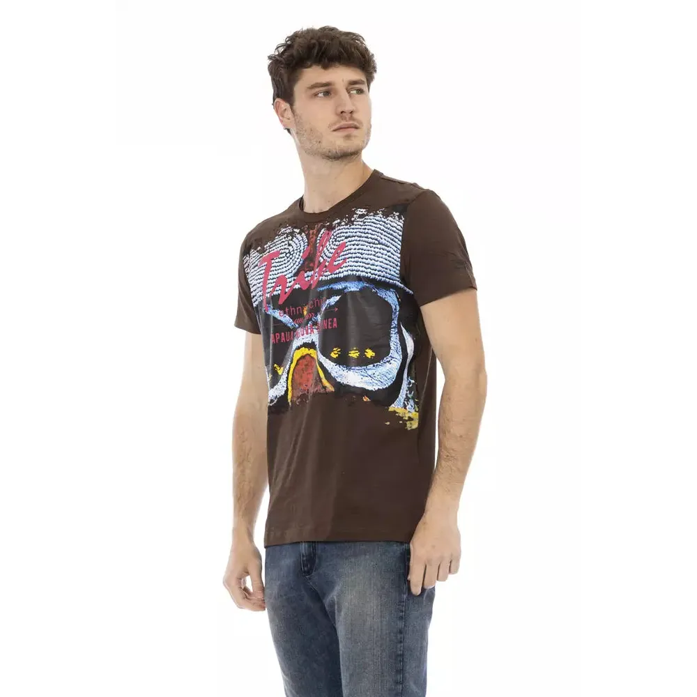 Trussardi Action Brown Cotton Men T-Shirt