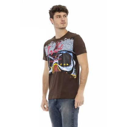 Trussardi Action Brown Cotton Men T-Shirt