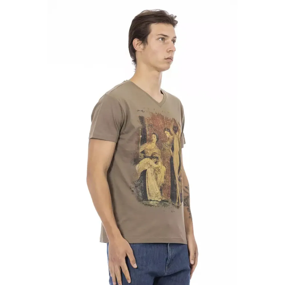 Trussardi Action Brown Cotton Men T-Shirt