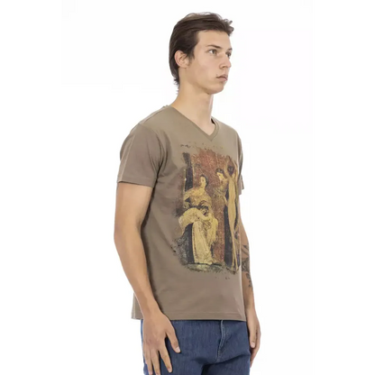Trussardi Action Brown Cotton Men T-Shirt