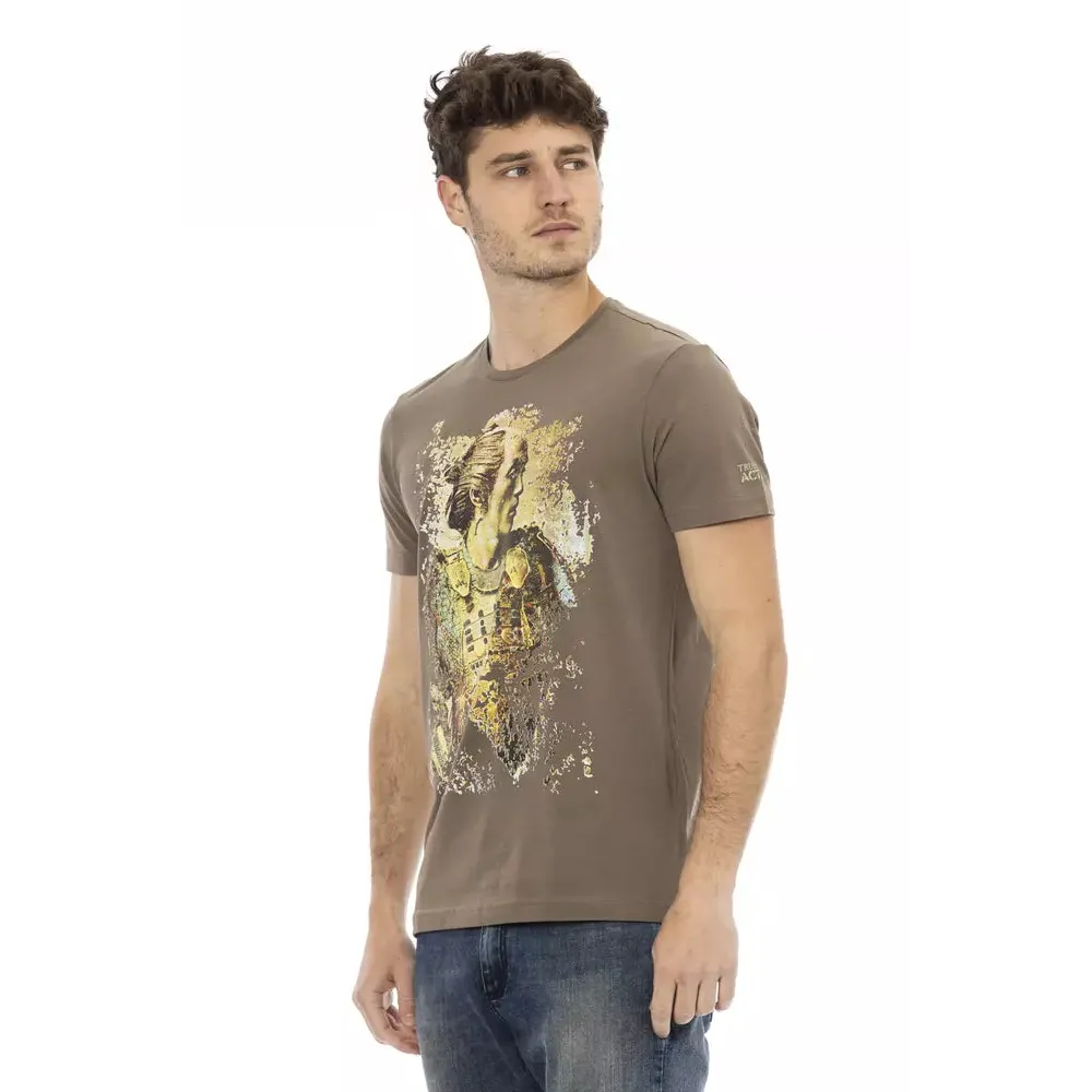 Trussardi Action Brown Cotton Men T-Shirt