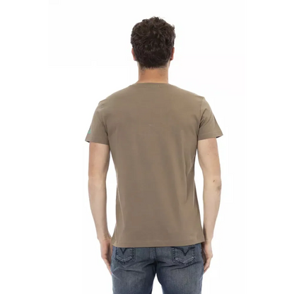 Trussardi Action Brown Cotton Men T-Shirt