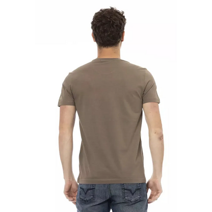 Trussardi Action Brown Cotton Men T-Shirt