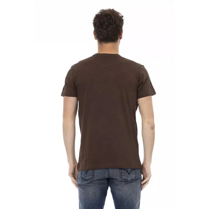 Trussardi Action Brown Cotton Men T-Shirt