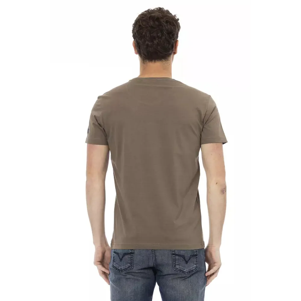 Trussardi Action Brown Cotton Men T-Shirt