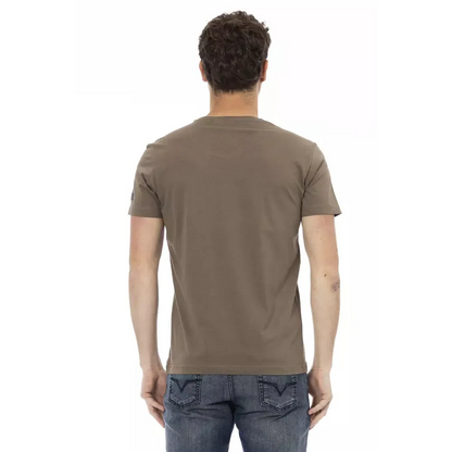 Trussardi Action Brown Cotton Men T-Shirt