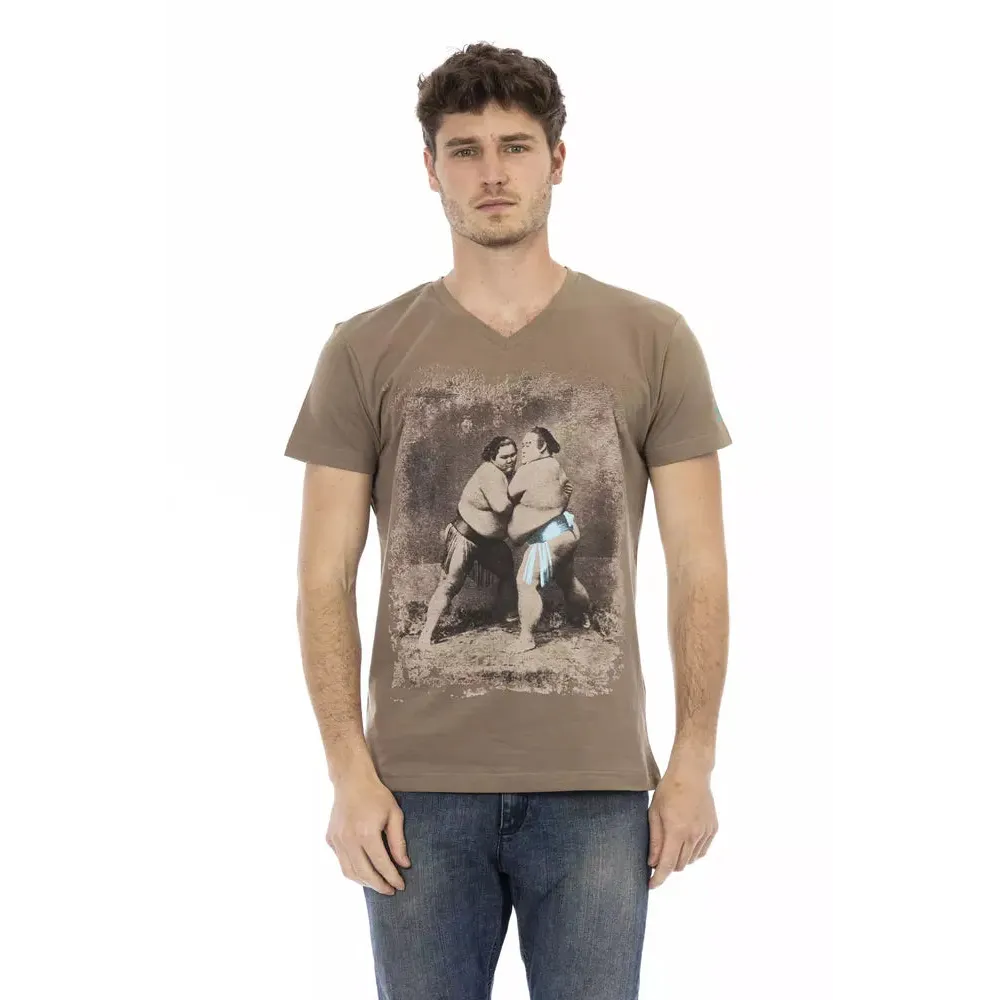 Trussardi Action Brown Cotton Men T-Shirt