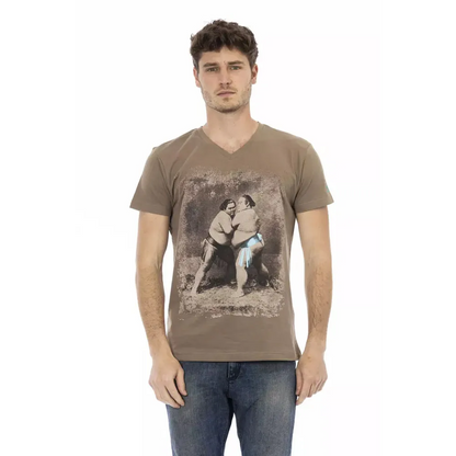 Trussardi Action Brown Cotton Men T-Shirt