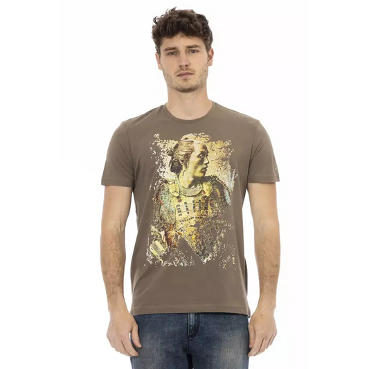 Trussardi Action Brown Cotton Men T-Shirt