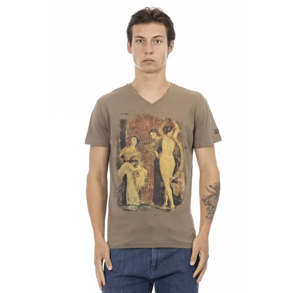Trussardi Action Brown Cotton Men T-Shirt