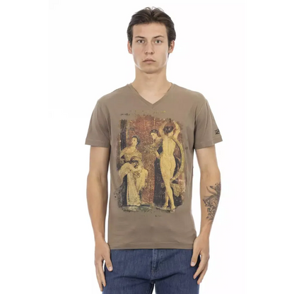 Trussardi Action Brown Cotton Men T-Shirt