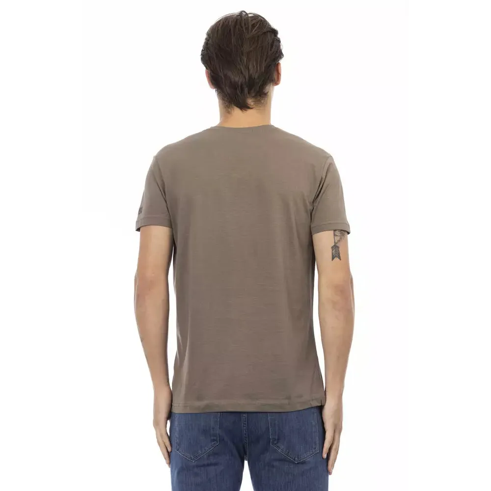 Trussardi Action Brown Cotton Men's V-Neck T-Shirt