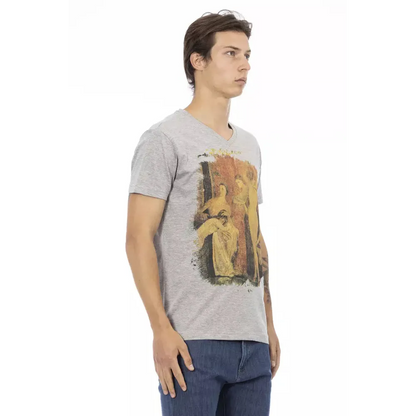 Trussardi Action Gray Cotton Men T-Shirt