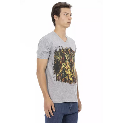 Trussardi Action Gray Cotton Men T-Shirt