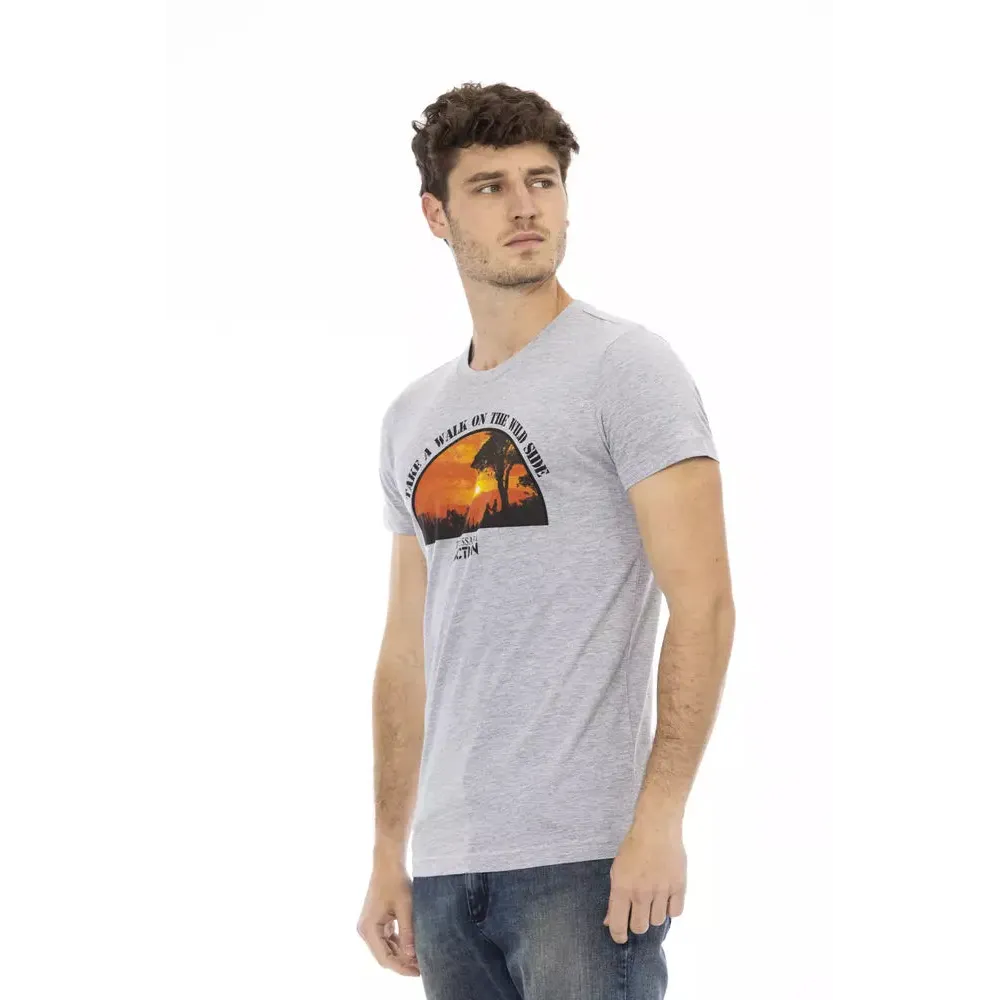 Trussardi Action Gray Cotton Men T-Shirt