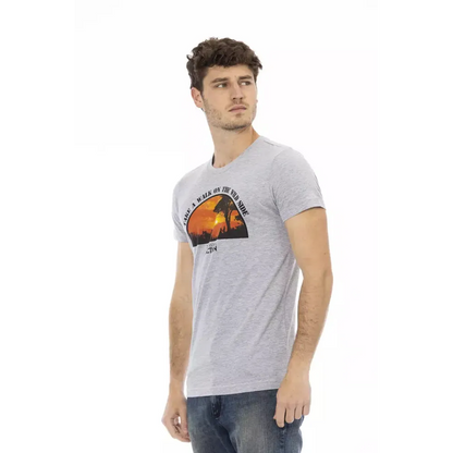 Trussardi Action Gray Cotton Men T-Shirt