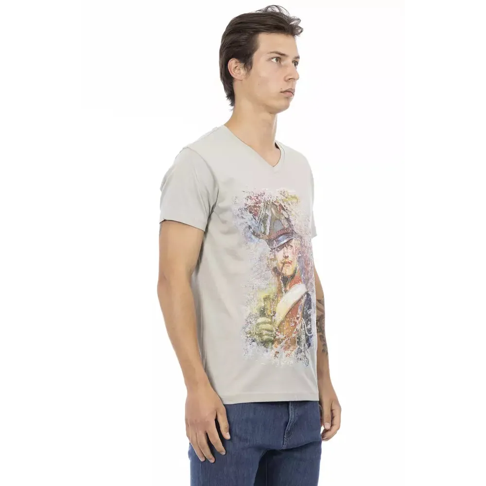 Trussardi Action Gray Cotton Men T-Shirt